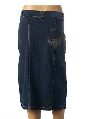 Jupe mi-longue stretch bleu DIANE LAURY femme