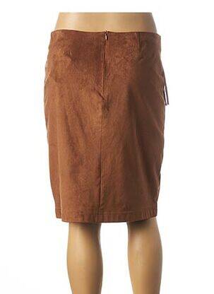 Jupe mi-longue coupe droite marron JULIE GUERLANDE femme