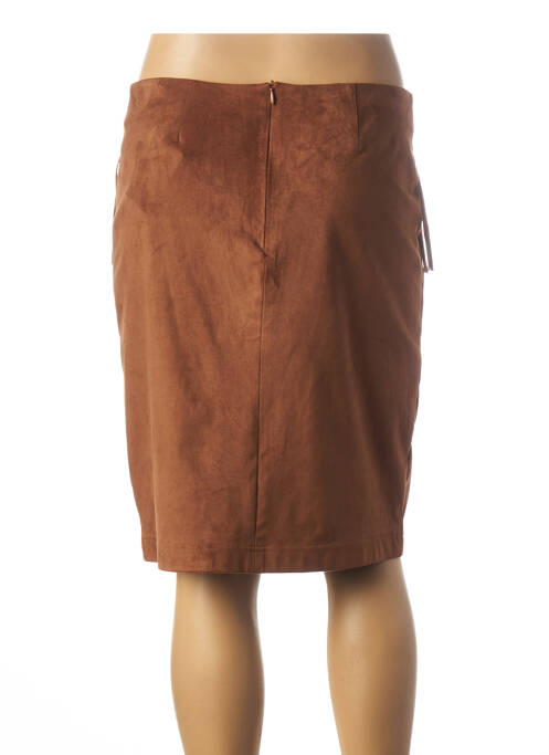 Jupe mi-longue marron JULIE GUERLANDE pour femme