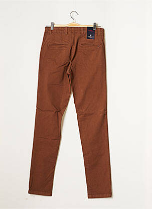 Pantalon chino tissage popeline taille normale marron CAMBRIDGE homme