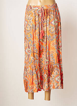 Jupe mi-longue taille normale orange JULIE GUERLANDE femme