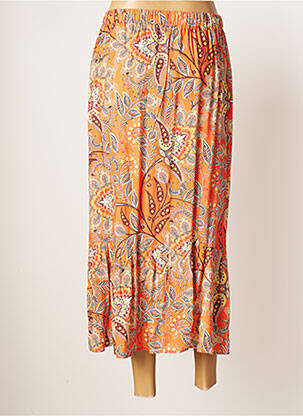 Jupe mi-longue taille normale orange JULIE GUERLANDE femme