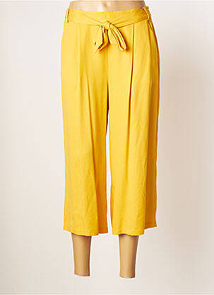 Pantacourt taille élastique jaune JULIE GUERLANDE femme