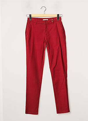 Pantalon chino fermeture zippée sous rabat boutonné taille normale rouge MEXX femme