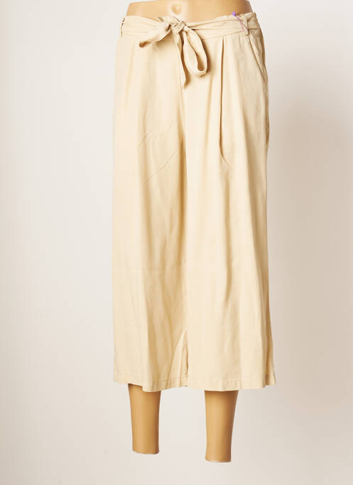Pantacourt taille élastique beige JULIE GUERLANDE femme
