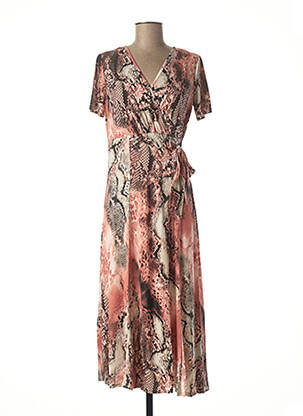 Robe mi-longue manches courtes manches courtes rose DIANE LAURY femme
