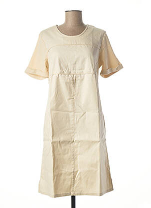 Robe mi-longue manches 3/4 manches 3/4 beige DIANE LAURY femme
