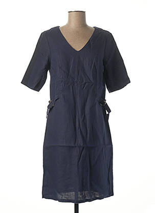 Robe mi-longue manches courtes manches courtes bleu JULIE GUERLANDE femme
