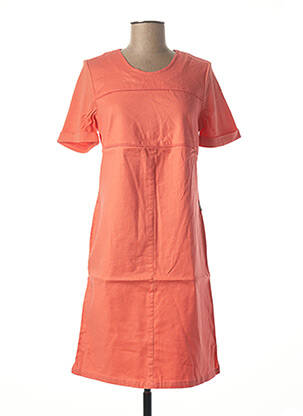 Robe mi-longue manches 3/4 manches 3/4 orange DIANE LAURY femme
