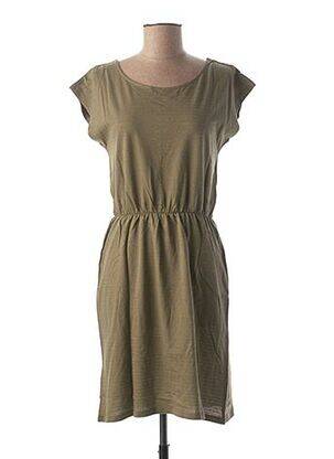 Robe mi-longue manches courtes manches courtes vert KATMAI femme