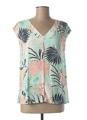 Blouse tissage popeline manches courtes vert DIANE LAURY femme