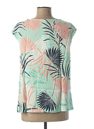 Blouse tissage popeline manches courtes vert DIANE LAURY femme