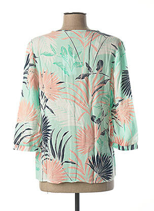 Chemisier imprimé fleurs manches 3/4 vert DIANE LAURY femme