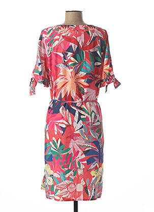 Robe mi-longue coupe fluide manches 3/4 rose DIANE LAURY femme