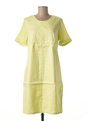 Robe mi-longue fermeture zippée au dos manches courtes vert DIANE LAURY femme