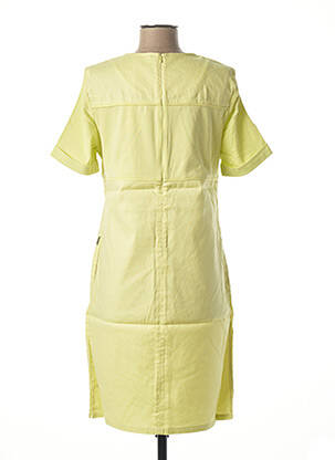 Robe mi-longue fermeture zippée au dos manches courtes vert DIANE LAURY femme