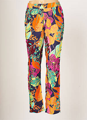 Pantalon droit tissage popeline taille normale bleu JULIE GUERLANDE femme