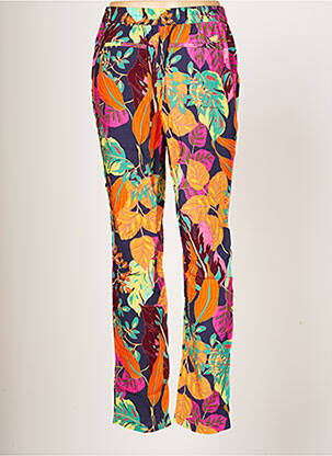 Pantalon droit tissage popeline taille normale bleu JULIE GUERLANDE femme