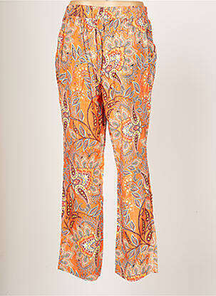 Pantalon droit tissage popeline taille normale orange JULIE GUERLANDE femme