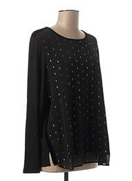 Blouse légère et transparente manches longues noir ELENA MIRO femme