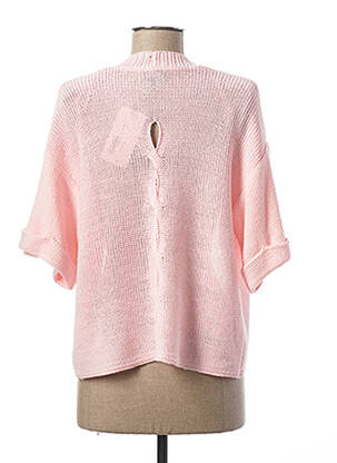 Gilet manches longues maille tricot rose MARBLE femme