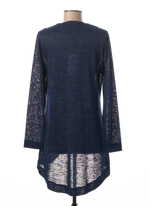 Gilet manches longues bleu MARBLE pour femme