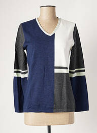 Pull coupe cintrée manches longues bleu MARBLE femme