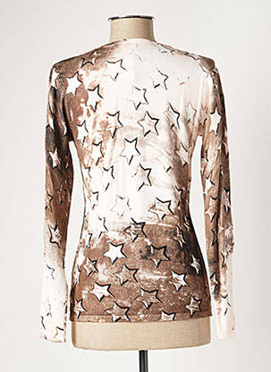 Pull coupe cintrée manches longues marron MARBLE femme