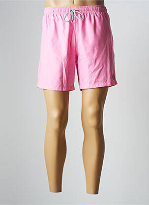 Short de bain effet matière satinée rose LA SQUADRA homme