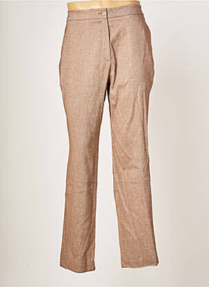 Pantalon chino fermeture zippée sous rabat boutonné taille normale marron SAINT HILAIRE femme