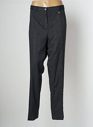 Pantalon droit fermeture zippée sous rabat boutonné taille normale gris LCDN femme
