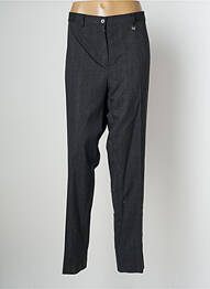 Pantalon droit fermeture zippée sous rabat boutonné taille normale gris LCDN femme