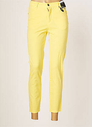 Pantalon slim taille haute taille haute jaune MARBLE femme