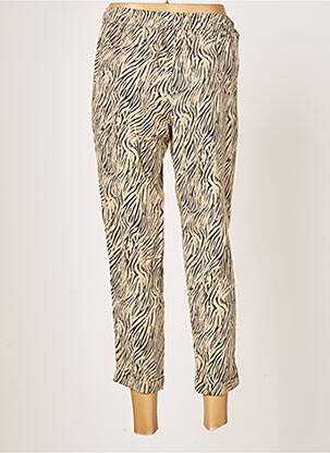Pantalon droit fermeture zippée sous rabat boutonné taille normale beige LCDN femme