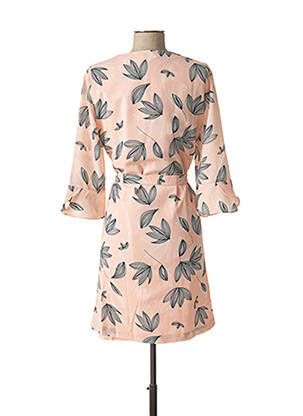 Robe mi-longue manches 3/4 manches 3/4 rose DIANE LAURY femme