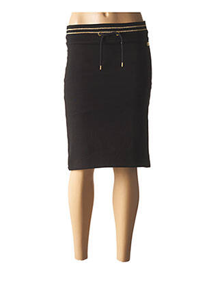 Jupe mi-longue taille élastique noir BLACK WELLIS femme