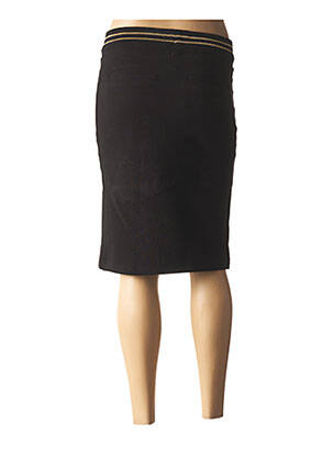Jupe mi-longue taille élastique noir BLACK WELLIS femme
