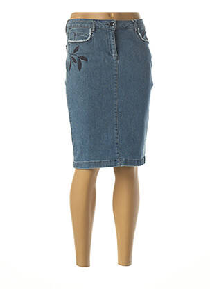 Jupe mi-longue stretch bleu DIANE LAURY femme