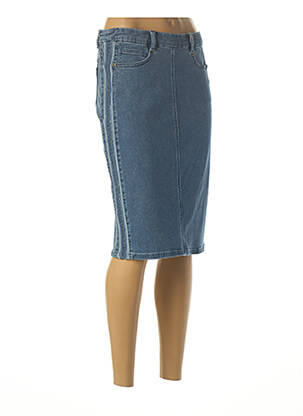 Jupe mi-longue stretch bleu DIANE LAURY femme