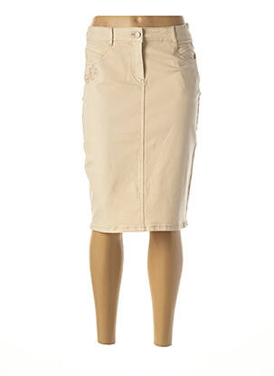 Jupe mi-longue stretch beige DIANE LAURY femme