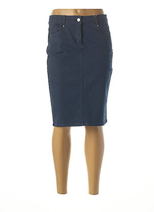 Jupe mi-longue stretch bleu DIANE LAURY femme