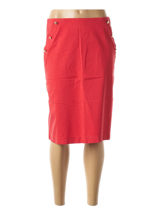 Jupe mi-longue fermeture zip latéral rouge SAINT HILAIRE femme