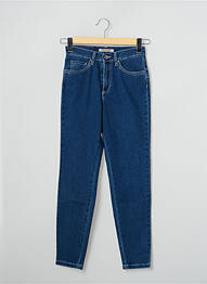 Jeans coupe slim broderie rivets taille haute bleu LCDN femme