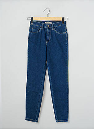 Jeans coupe slim broderie rivets taille haute bleu LCDN femme