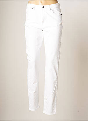 Pantalon slim tissage popeline taille normale blanc LCDN femme