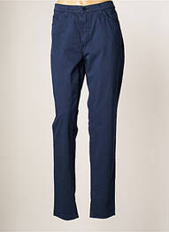 Pantalon slim tissage popeline taille normale bleu LCDN femme