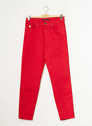 Pantalon 7/8 stretch taille normale rouge LCDN femme