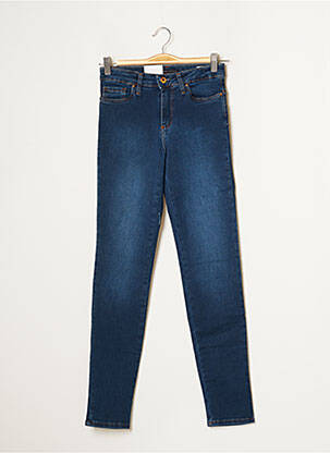 Jeans coupe slim broderie rivets taille haute bleu LCDN femme