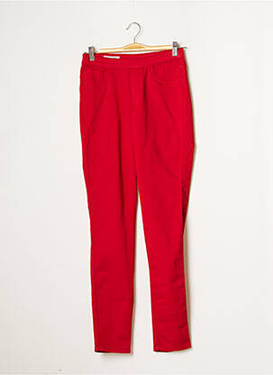 Pantalon slim taille élastique taille normale rouge LCDN femme
