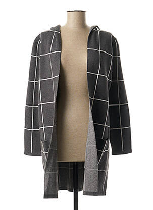 Gilet manches longues col rond gris MARBLE femme